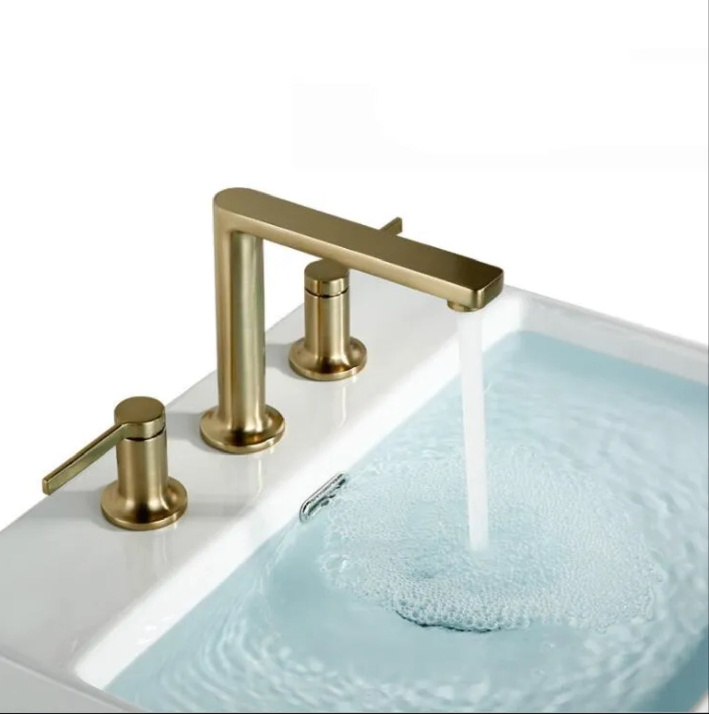 Grifo para lavabo de sobre encimera 026 dorado 3 agujeros