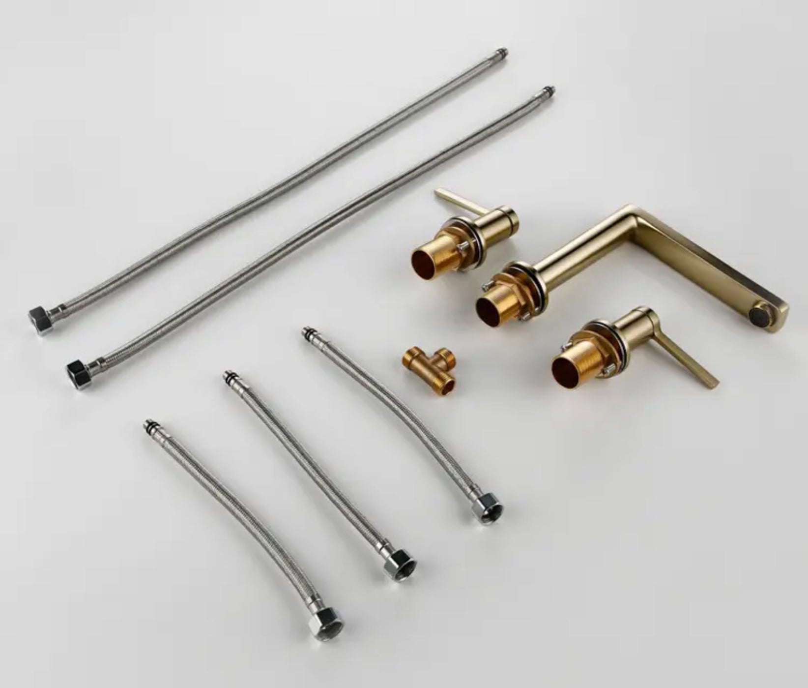 Grifo para lavabo de sobre encimera 026 dorado 3 agujeros