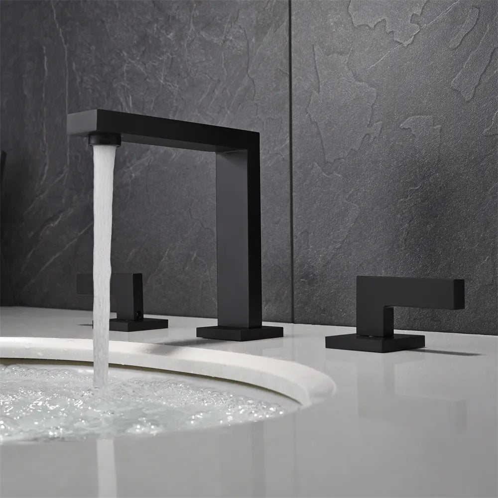 Grifería para lavabo de repisa colección Alphée 302 en latón negro