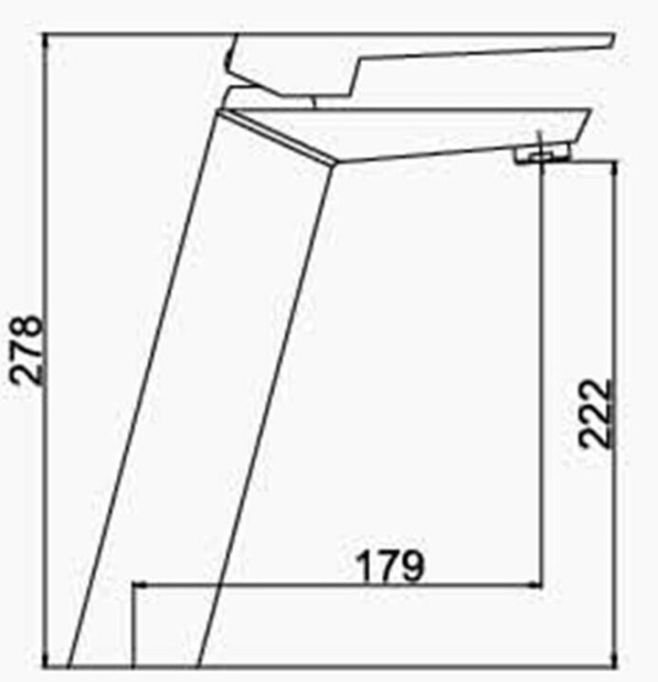 Robinet de lavabo surélevé 22 en laiton chromé collection Alphée