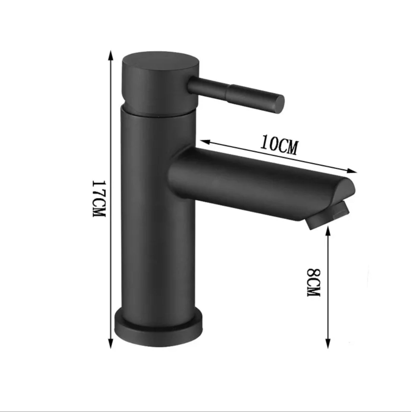Grifo de lavabo de repisa 006 en latón negro de la colección Céphise