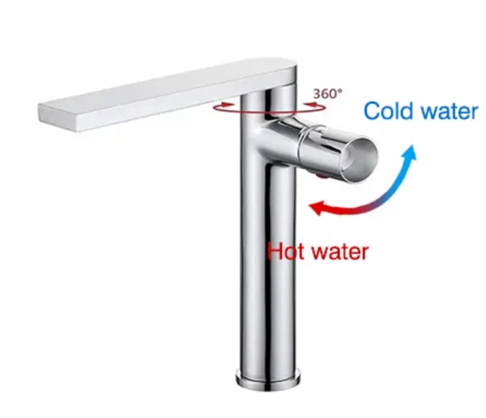 Raised sink faucet 003 in chrome-plated brass Erymanthe collection