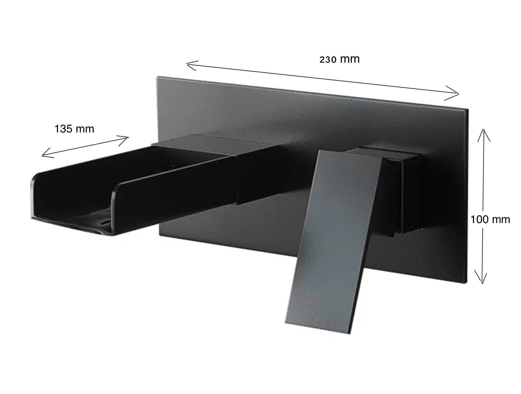 Robinet de lavabo mural 007 en laiton noir collection Alphée