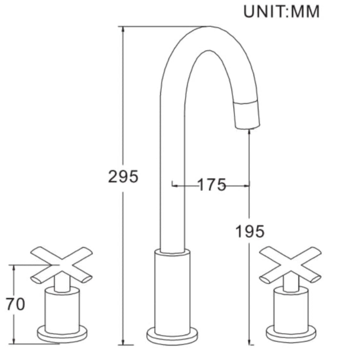 Grifo para lavabo de repisa 123 en latón negro de la colección Céphise