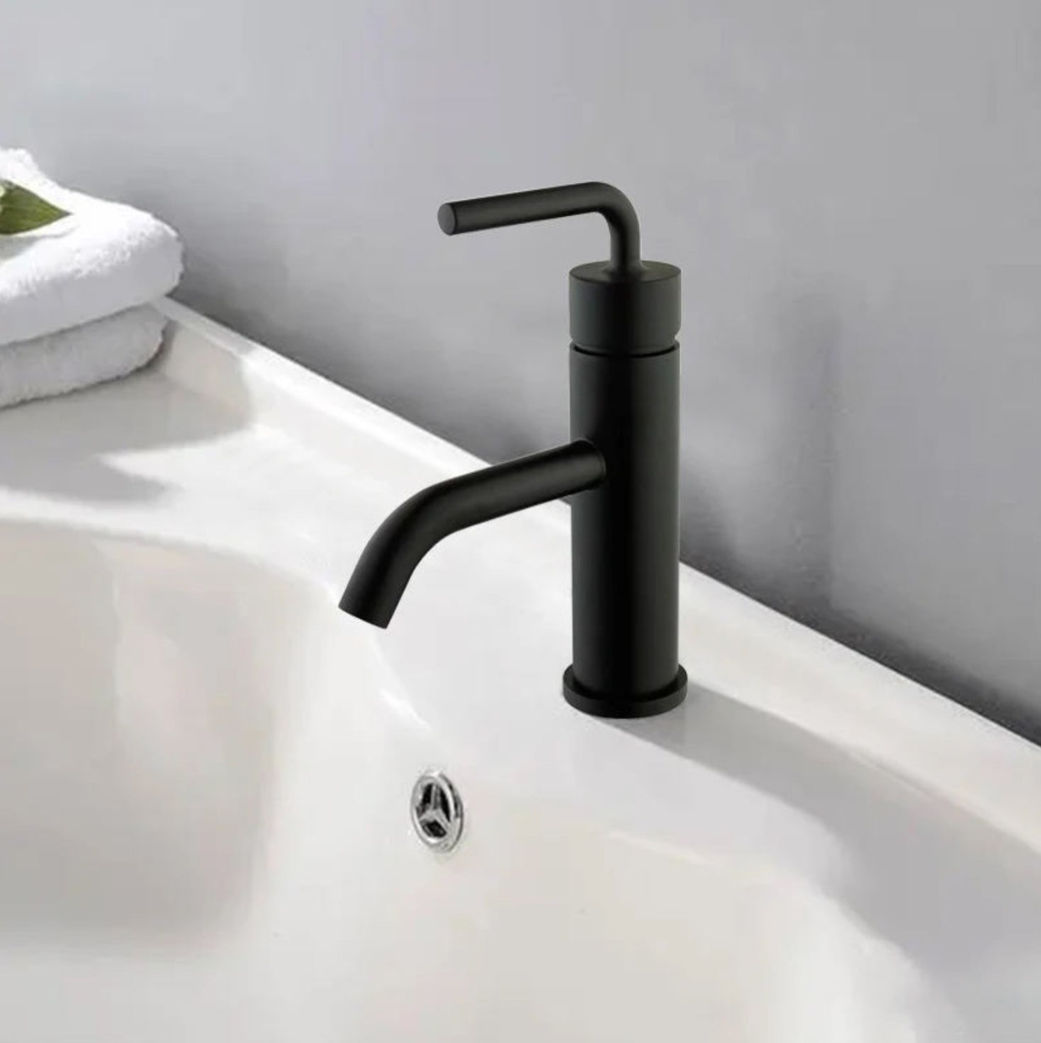Grifo para lavabo de sobre encimera B206, colección Cephise, negro mate