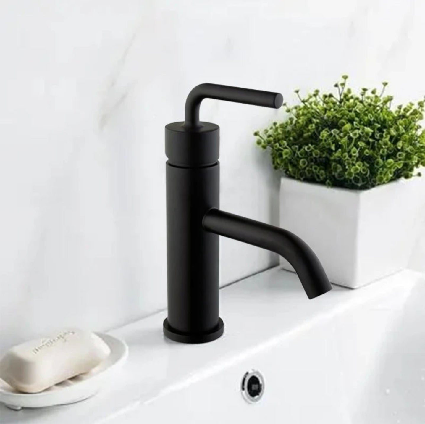 Grifo para lavabo de sobre encimera B206, colección Cephise, negro mate