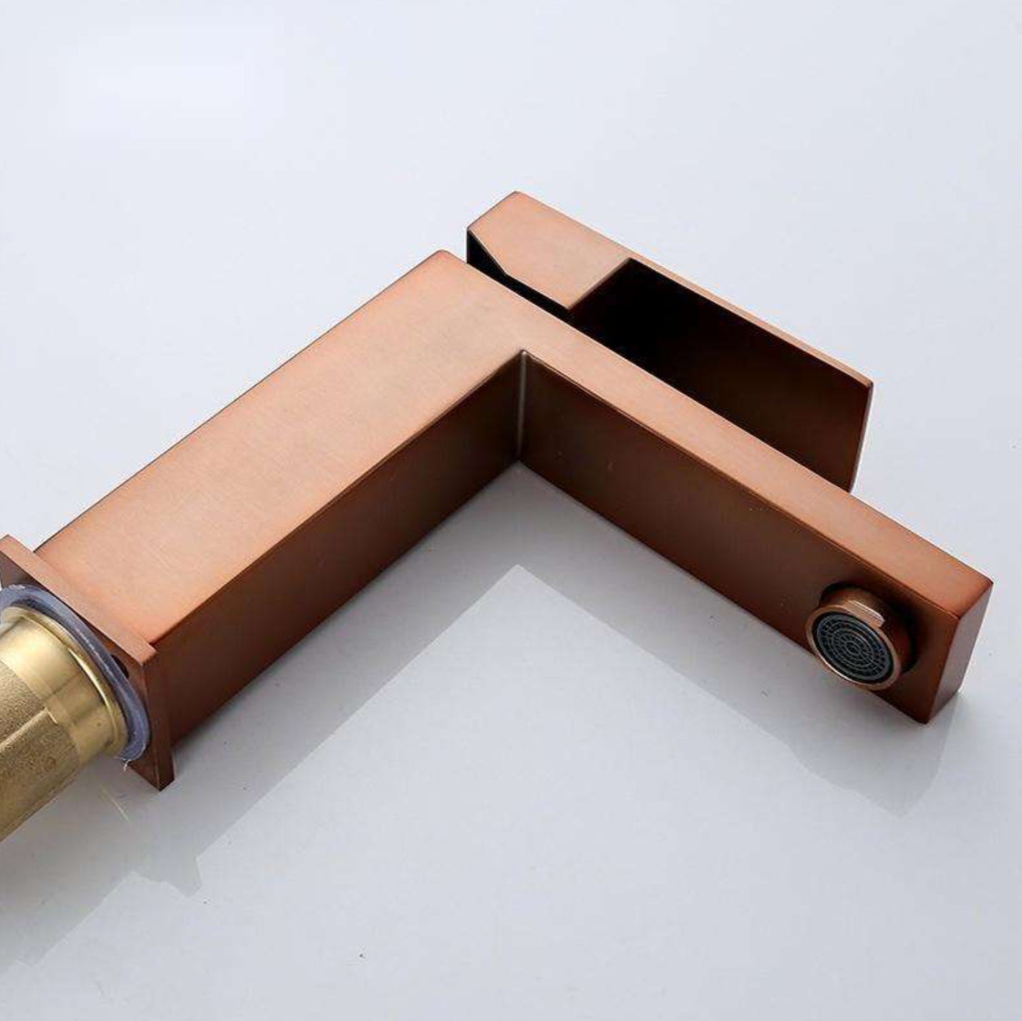 B231 Deck Mounted Sink Faucet in Rose Gold Brass, Peneus Collection