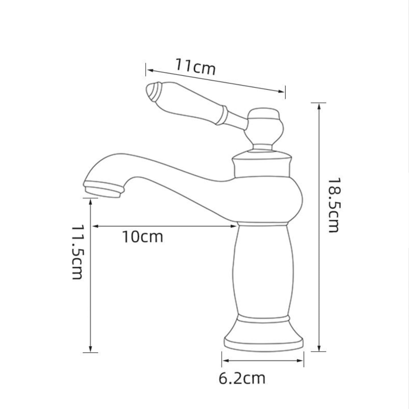 robinet de lavabo sur plage 062 en laiton doré brossé collection Scamandre