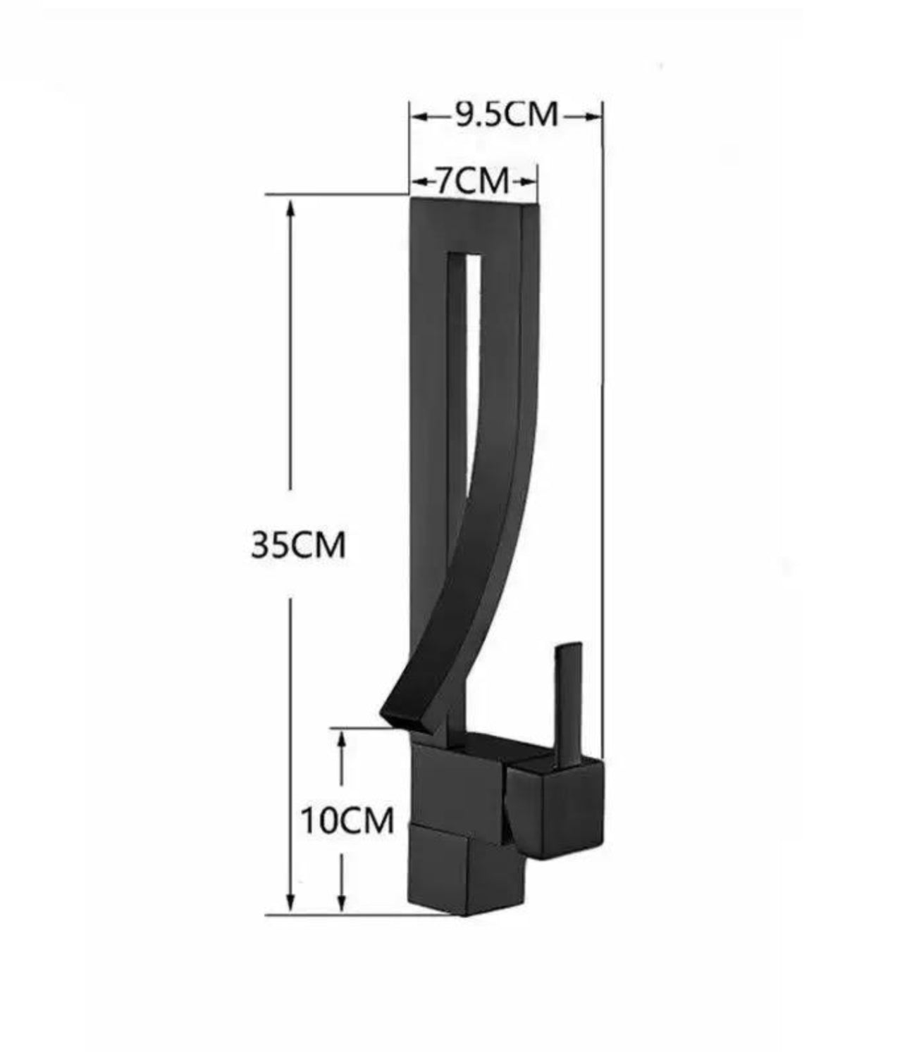 Grifo para lavabo de sobre encimera 005 en latón negro de la colección Alphée