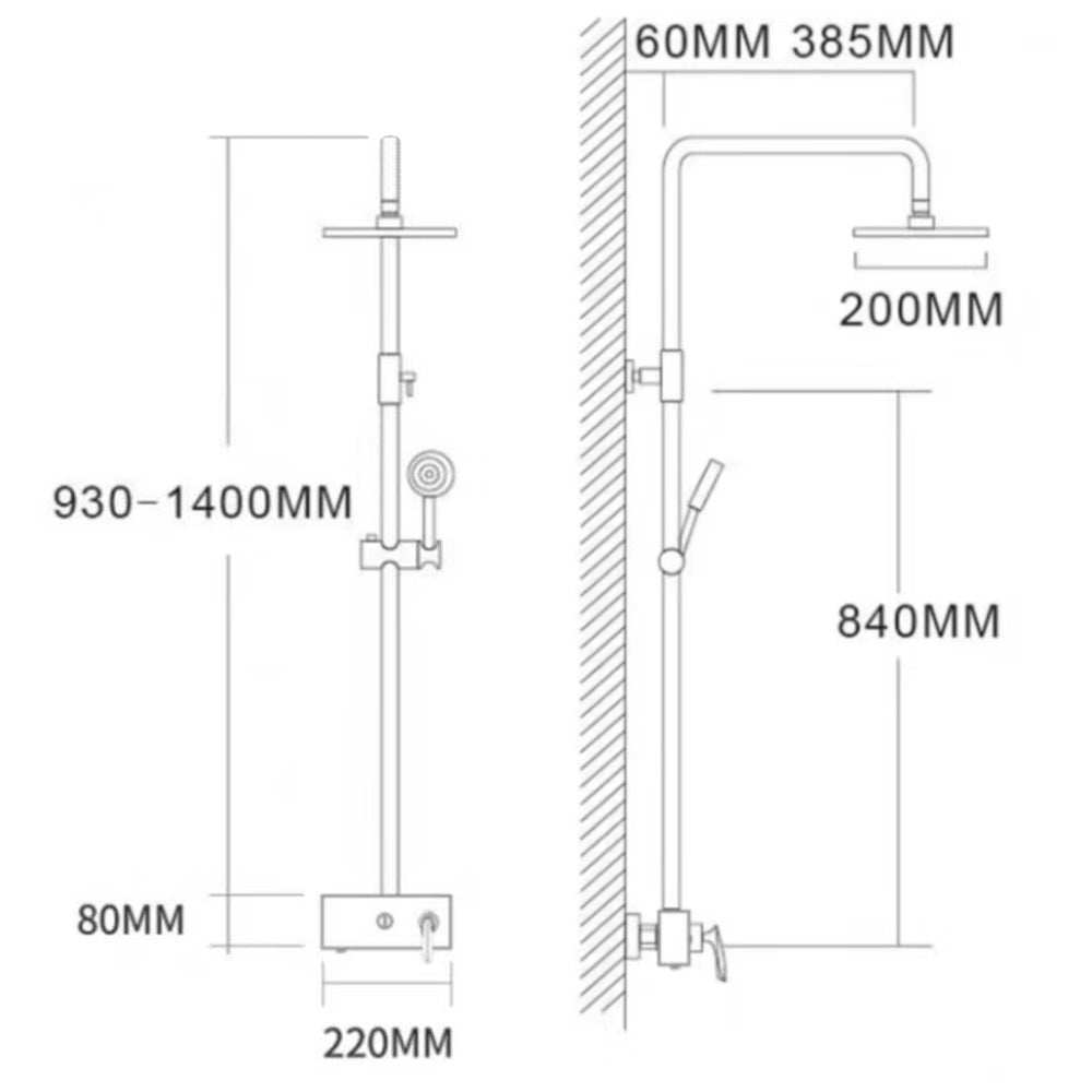 Columna de ducha dorada SC008 Colección Scamandre