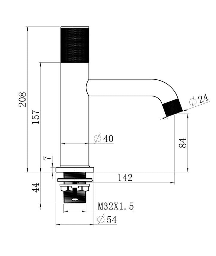Grifo para lavabo de sobre encimera 80306BRG en latón dorado, colección Penée