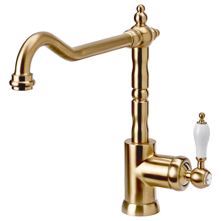 Brass kitchen faucet 025 in brushed gold brass Scamandre collection