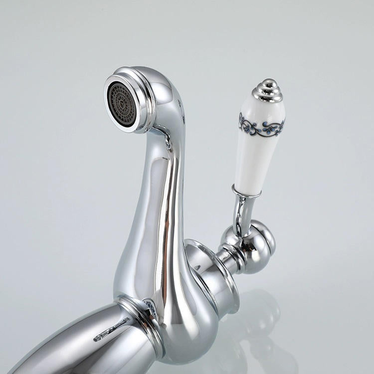 Robinet de lavabo sur plage 062 en laiton chromé collection Erymanthe