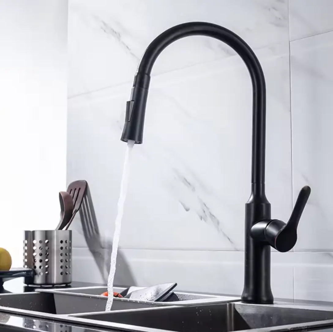 Robinet de cuisine K0625A en laiton noir collection Céphise