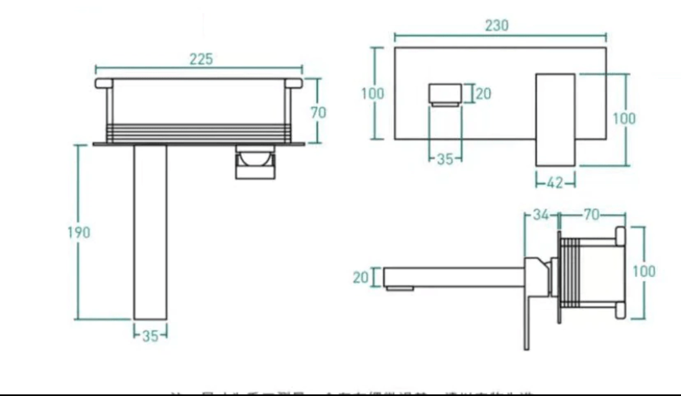 Robinet de lavabo à fixation murale 006 en laiton couleur chromé collection Enipée