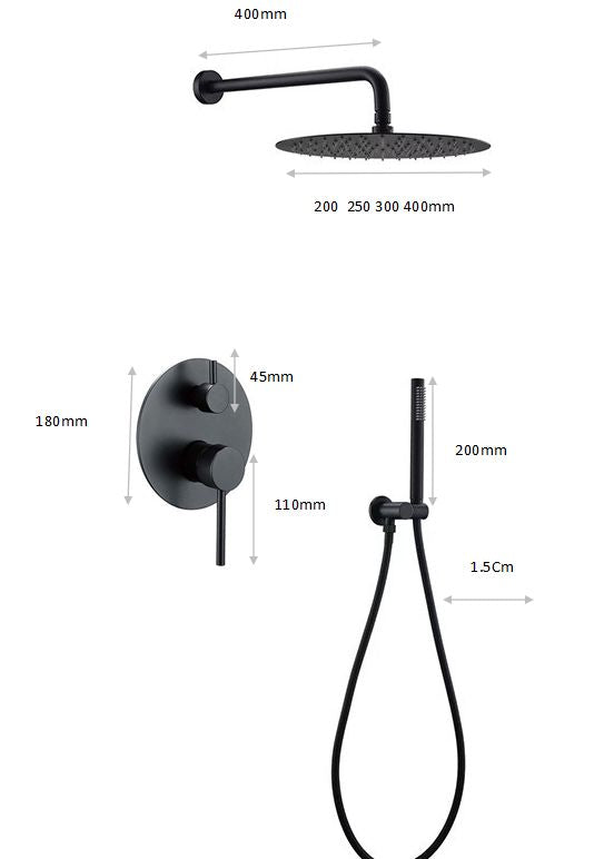 SC86 COMPOSICIÓN DE DUCHA EN LATÓN NEGRO COLECCIÓN CÉPHISE