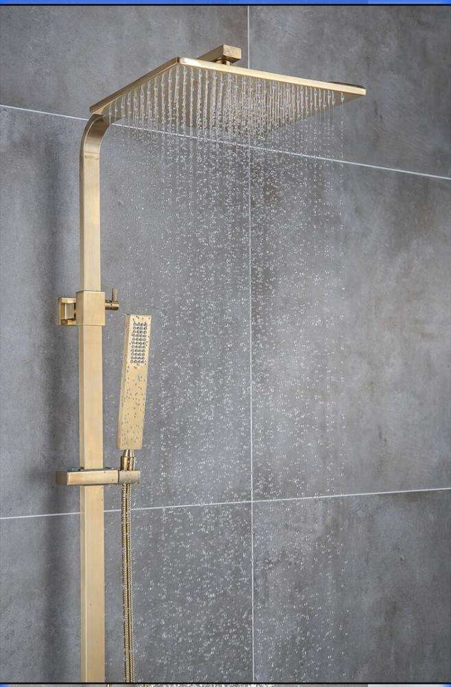 COLONNE DE DOUCHE THERMOSTATIQUE EN LAITON DORÉ BROSSÉ SC429 COLLECTION SCAMANDRE (OR MAT)