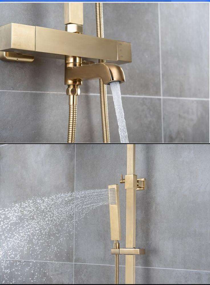 COLONNE DE DOUCHE THERMOSTATIQUE EN LAITON DORÉ BROSSÉ SC429 COLLECTION SCAMANDRE (OR MAT)