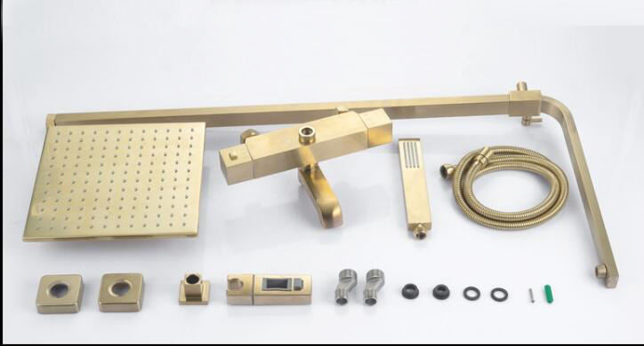 COLONNE DE DOUCHE THERMOSTATIQUE EN LAITON DORÉ BROSSÉ SC429 COLLECTION SCAMANDRE (OR MAT)