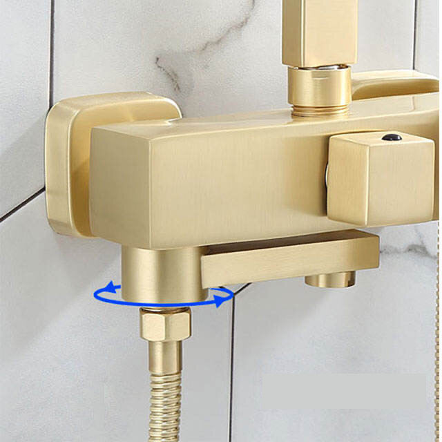 COLONNE DE DOUCHE EN LAITON DORÉ BROSSÉ SC427 COLLECTION SCAMANDRE (OR MAT)
