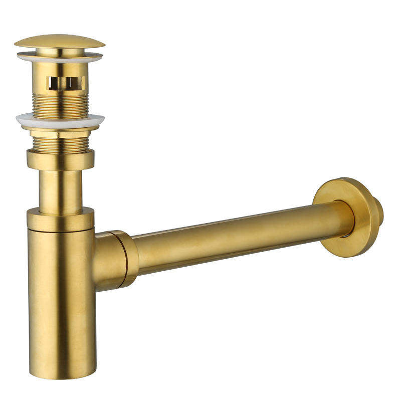 ENSEMBLE SIPHON ET BONDE 009 EN LAITON DORÉ BROSSÉ COLLECTION SCAMANDRE
