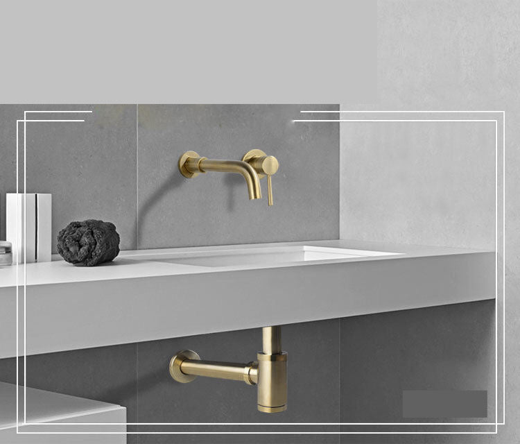 ENSEMBLE SIPHON ET BONDE 009 EN LAITON DORÉ BROSSÉ COLLECTION SCAMANDRE