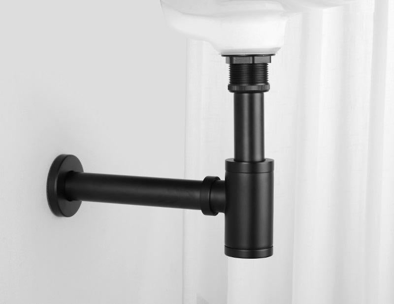 ENSEMBLE SIPHON ET BONDE 009 EN LAITON NOIR MAT COLLECTION CÉPHISE