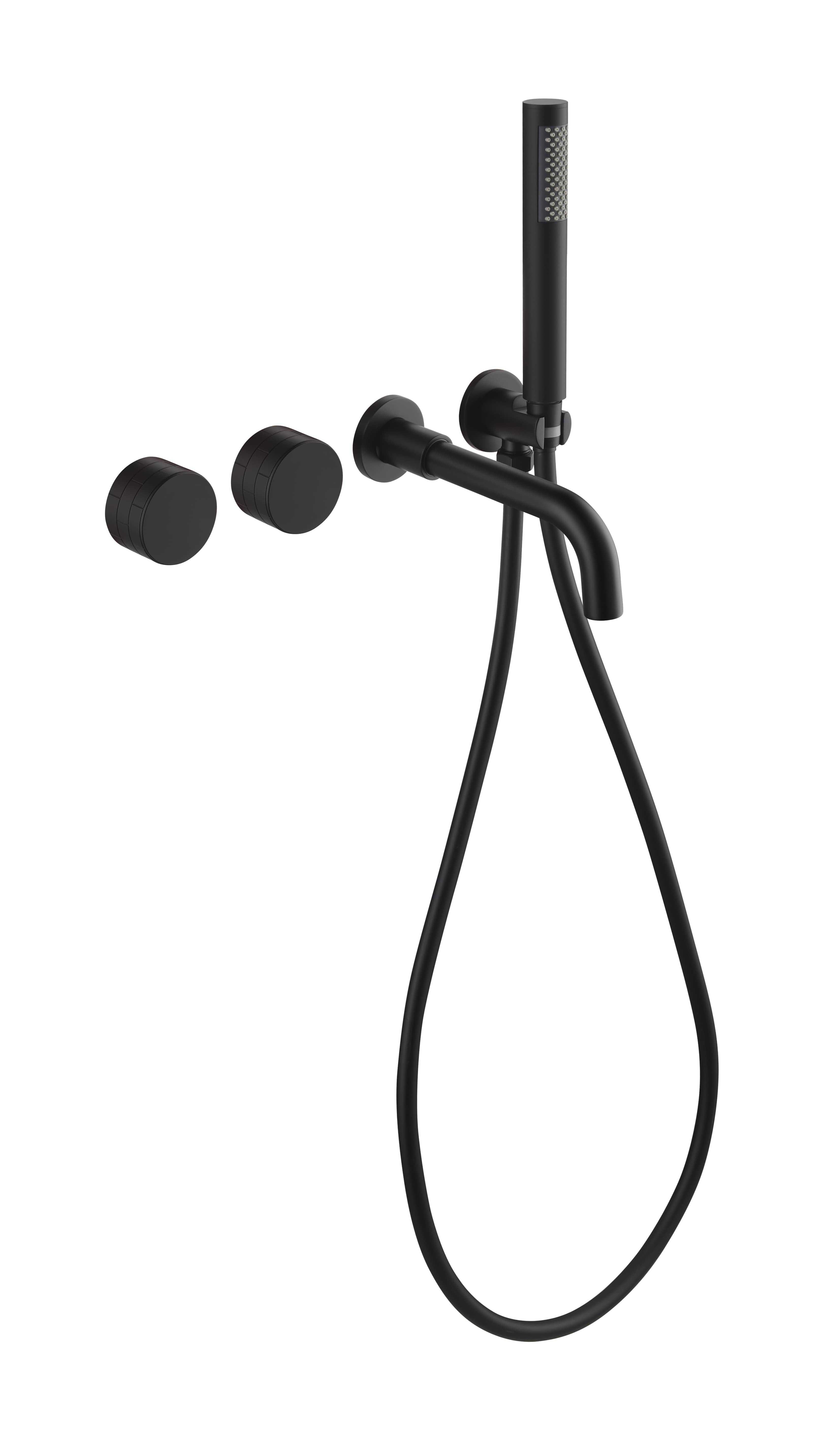 Robinet de baignoire à fixation murale 069 en laiton noir collection Céphise