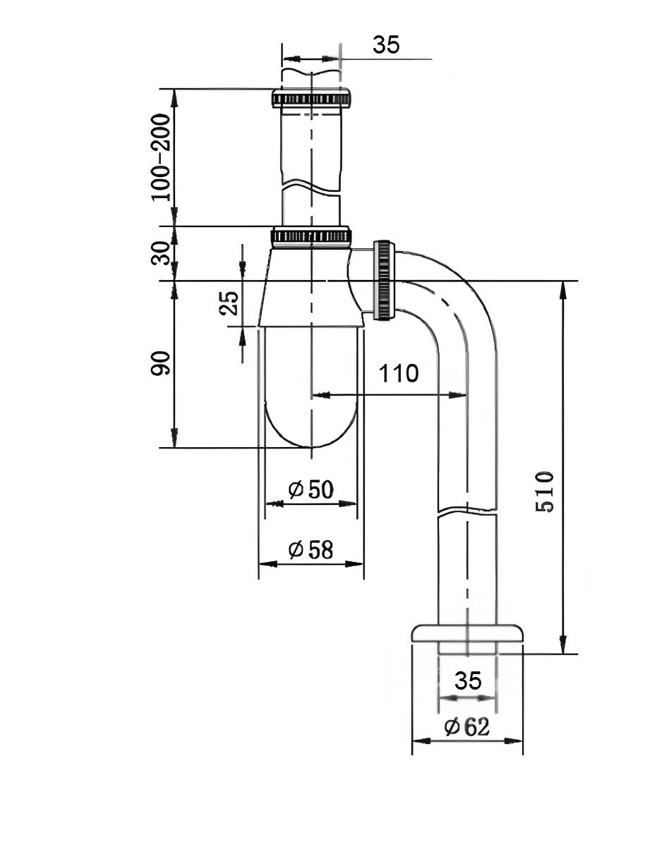 SIPHON 006 CHROMÉ 100% EN LAITON COLLECTION ERYMANTHE