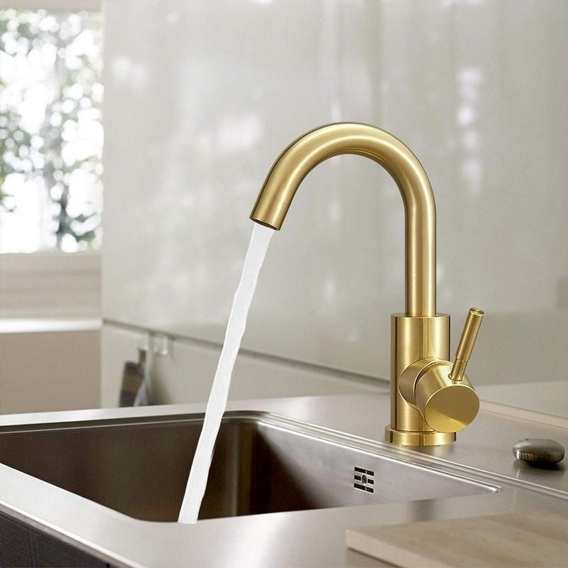 BRASS KITCHEN TAP 2 BRUSHED GOLD SCAMANDRE COLLECTION