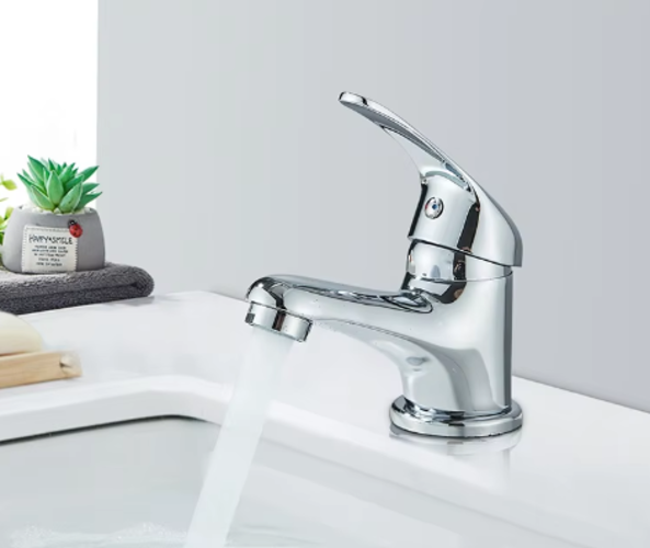 Grifo para lavabo de sobre encimera 059 en latón cromado, colección Erymanthe