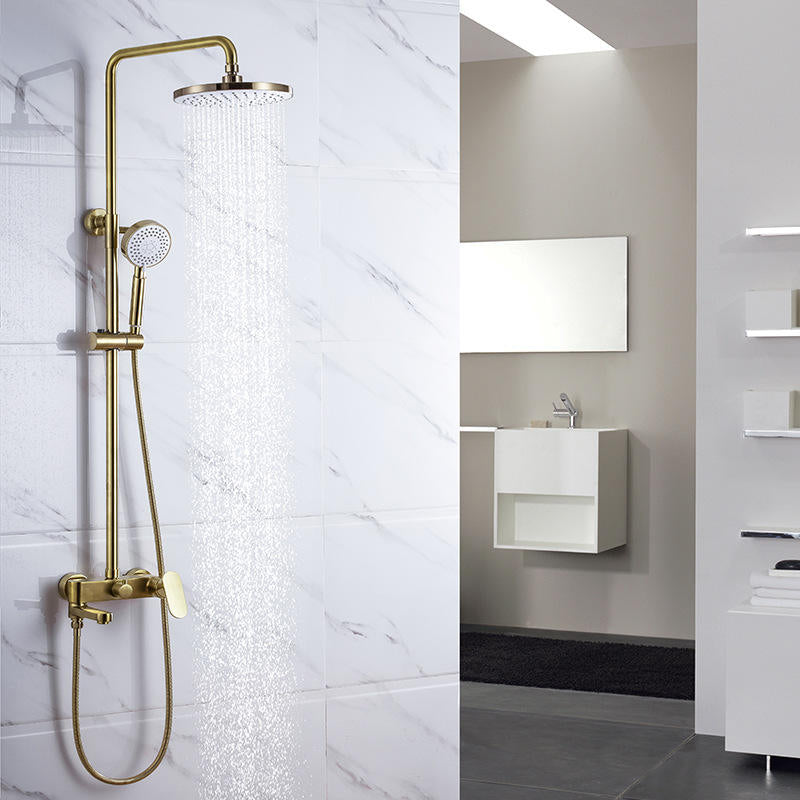 Colonne de douche mécanique en laiton doré brossé SC008 – Collection Scamandre