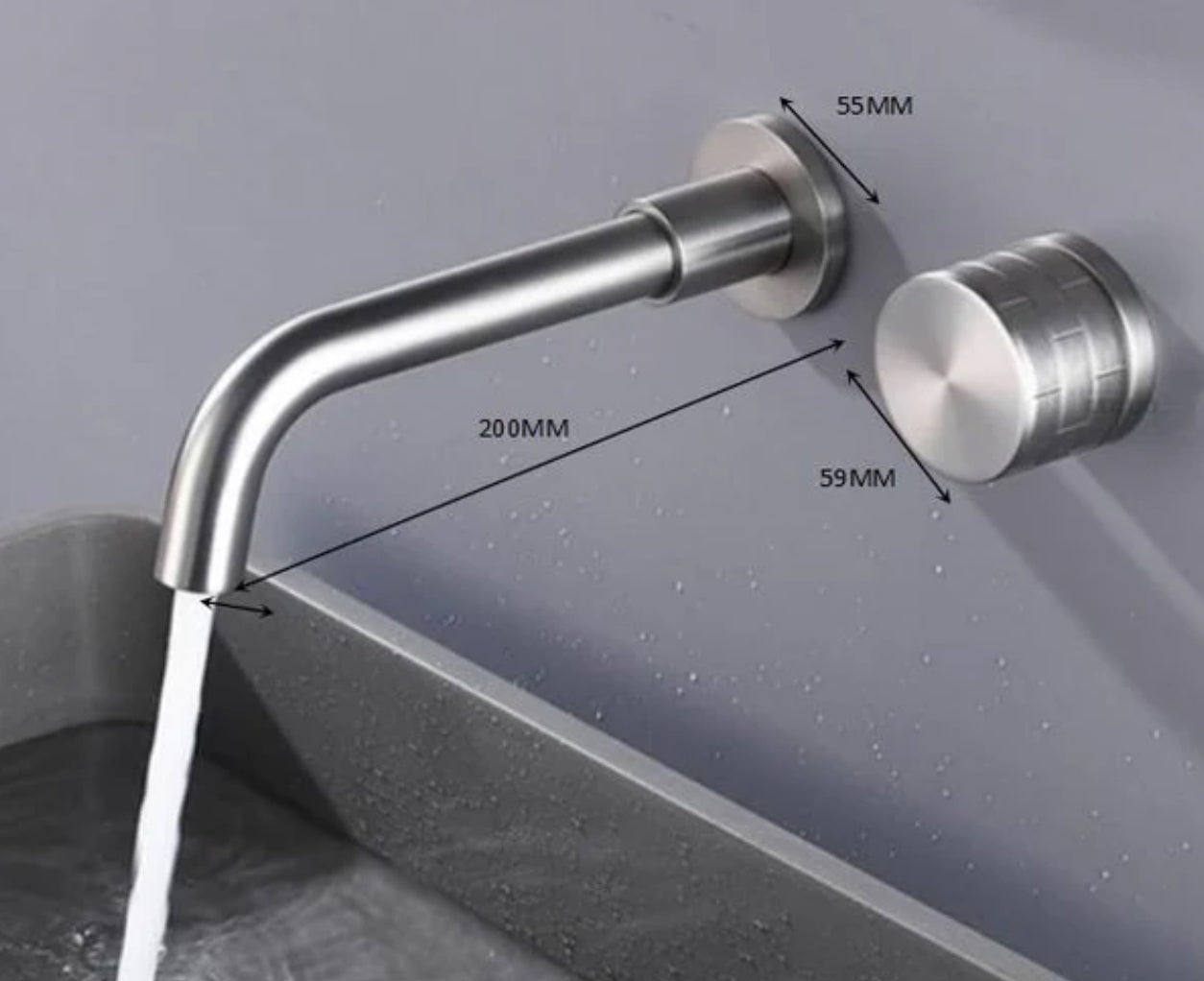 Wall-mounted washbasin faucet 052 in white brass Argolide collection