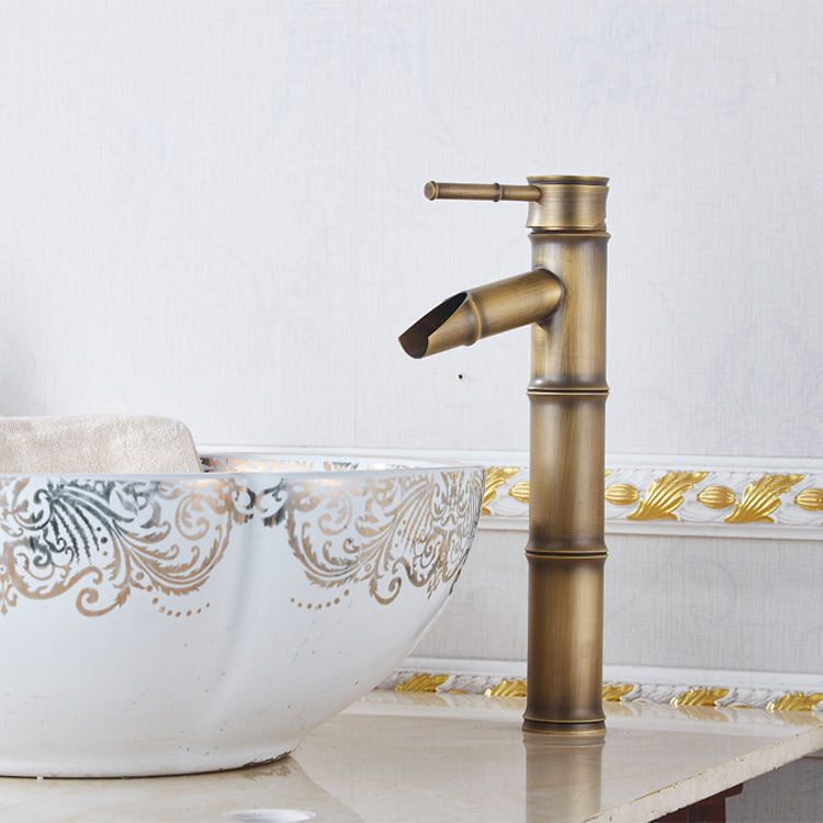 Brass kitchen faucet 025 in brushed gold brass Scamandre collection