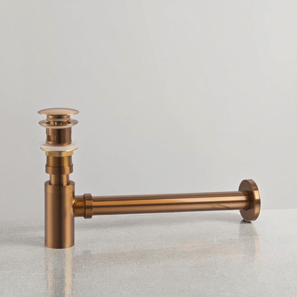 ENSEMBLE SIPHON ET BONDE 009 EN LAITON ROSE DORÉ COLLECTION PENEE