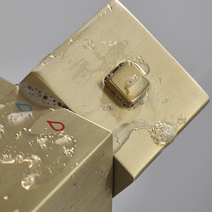 THERMOSTATIC SHOWER COLUMN IN BRUSHED GOLD BRASS SC428 SCAMANDRE COLLECTION (MATTE GOLD)