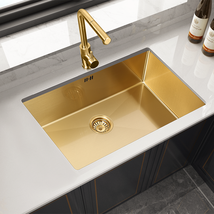 ÉVIER EN ACIER INOXYDABLE 001 DORÉ BROSSÉ COLLECTION SCAMANDRE