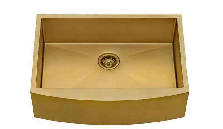 ÉVIER EN ACIER INOXYDABLE 003 DORÉ BROSSÉ COLLECTION SCAMANDRE