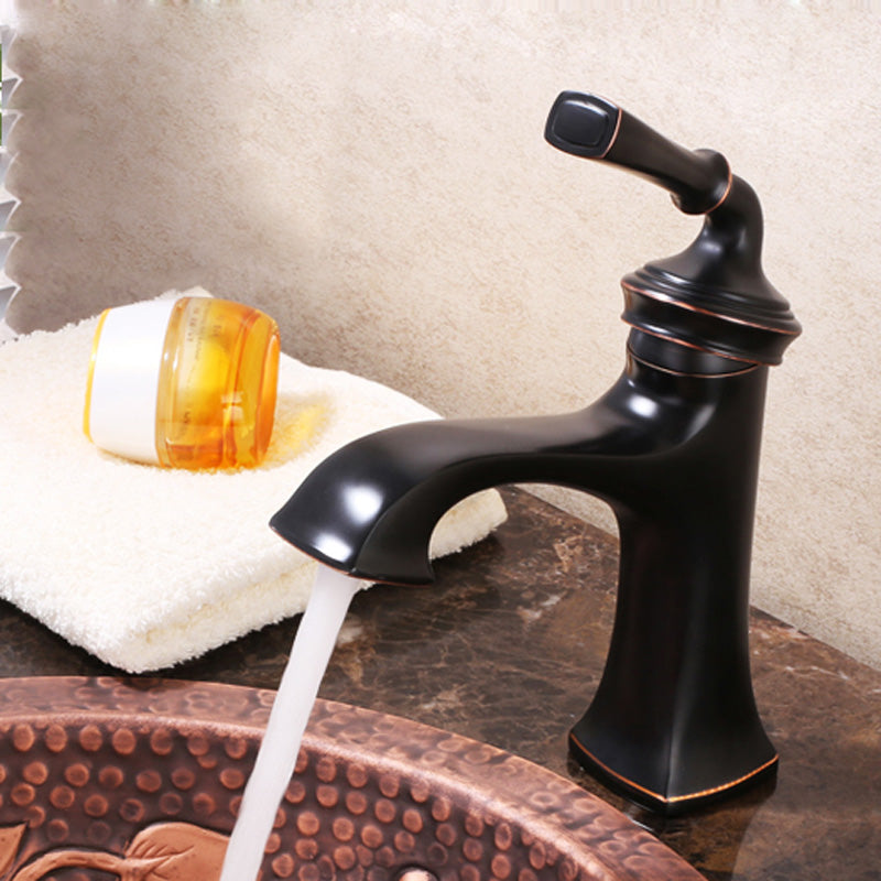 Deck-mounted washbasin faucet 062 in black brass from the Céphise collection