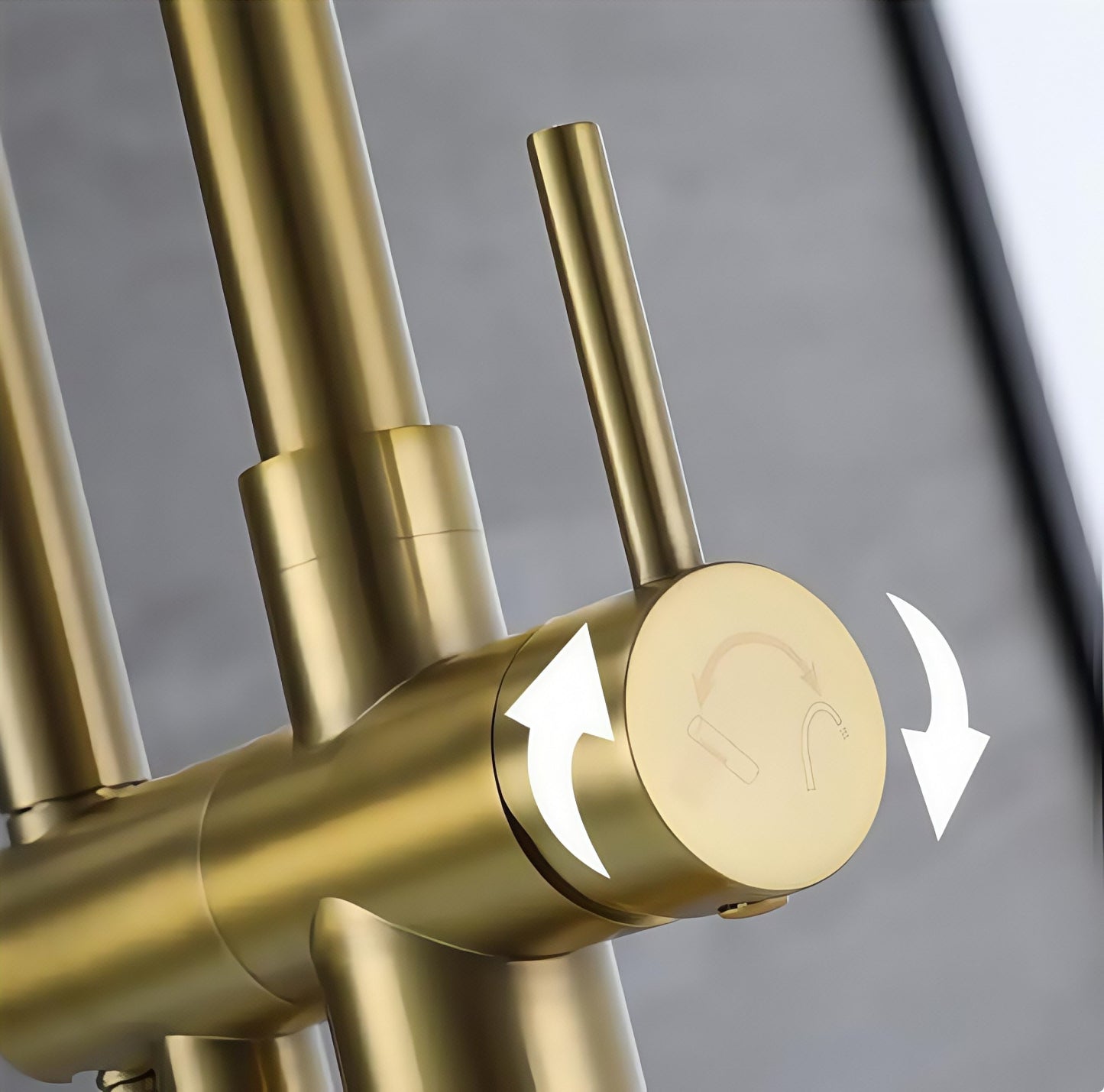 Floor Mounted Bathtub Faucet 007 Brushed Gold Scamandre Collection