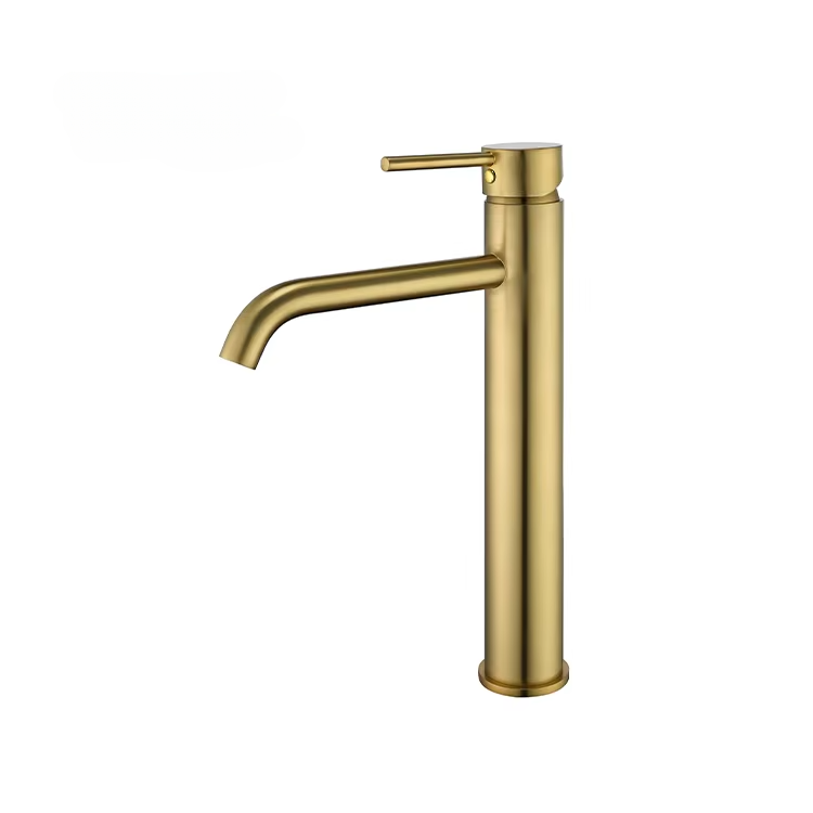 Scamandre collection 055 brushed gold brass raised basin faucet
