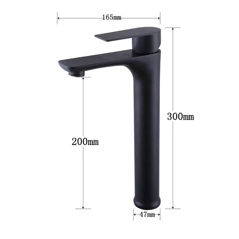 Grifo para lavabo de 20" de latón negro para montaje en repisa, colección Cephis