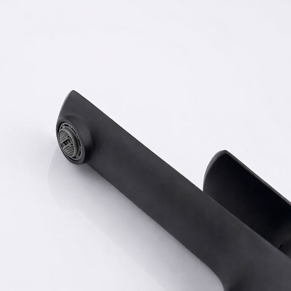 Grifo para lavabo de 20" de latón negro para montaje en repisa, colección Cephis