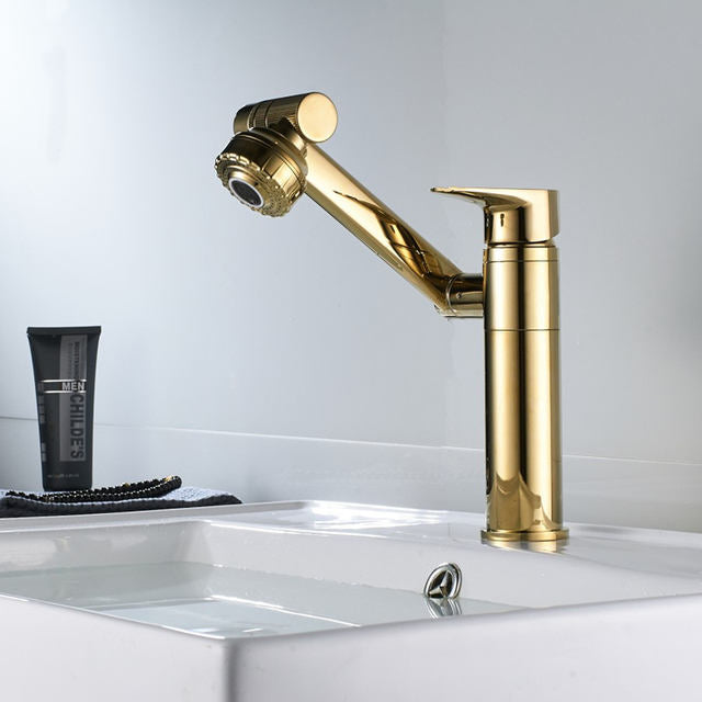 Robinet de Lavabo Design à Tête Modulable Doré – HUDOR