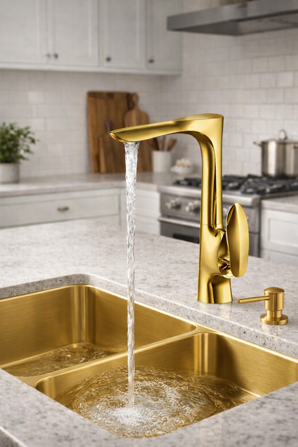 Grifo de cocina de latón dorado Halys Collection 02916G