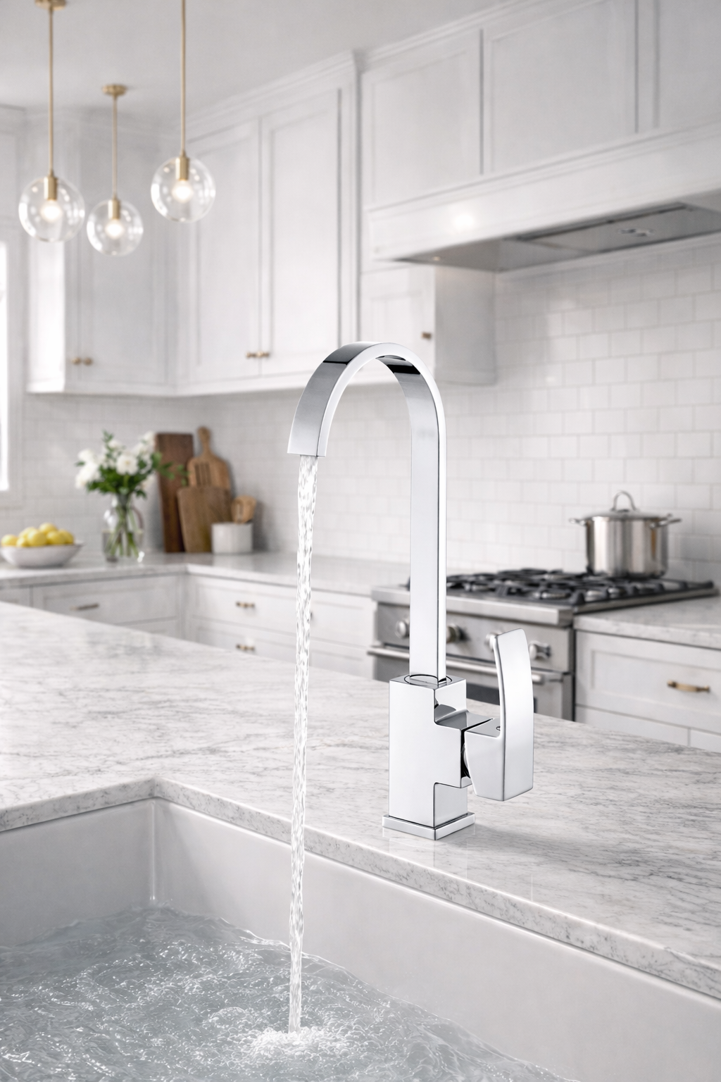 ROBINET DE CUISINE EN LAITON CHROMÉ COLLECTION ENIPÉE