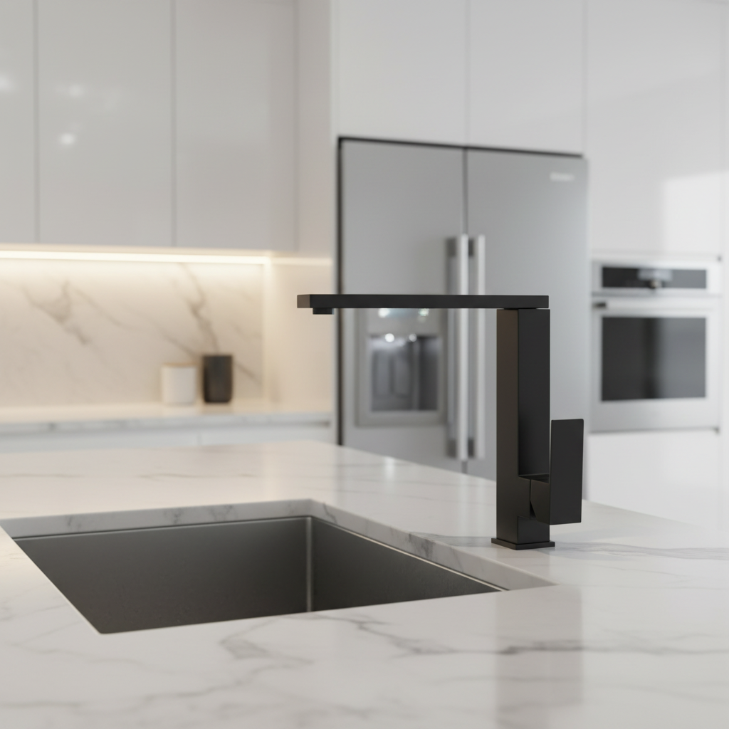 ROBINET DE LAVABO SURÉLEVÉ 018 EN LAITON NOIR COLLECTION ALPHÉE