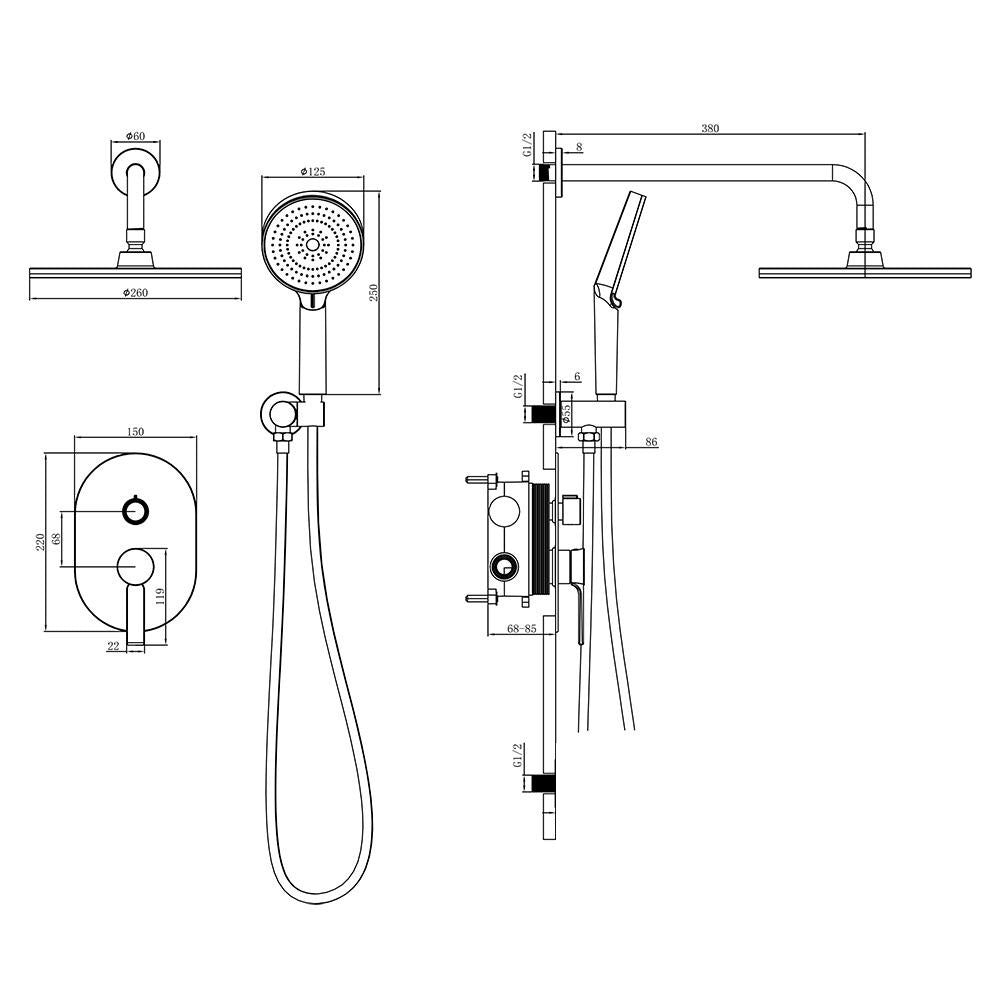 Douche Encastrée SC41 Erymanthe Chromé | HUDOR