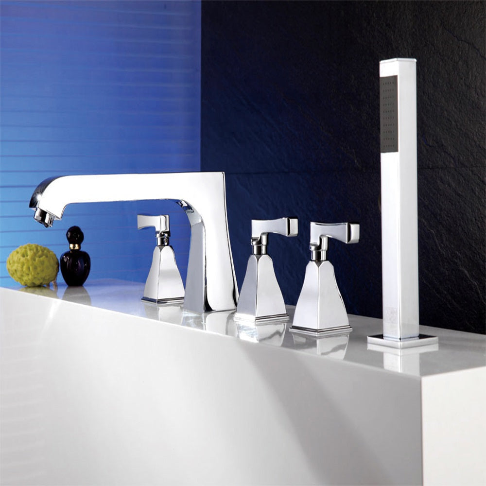 Robinet de baignoire à fixation sur plage 049 en laiton chromé collection Enipée