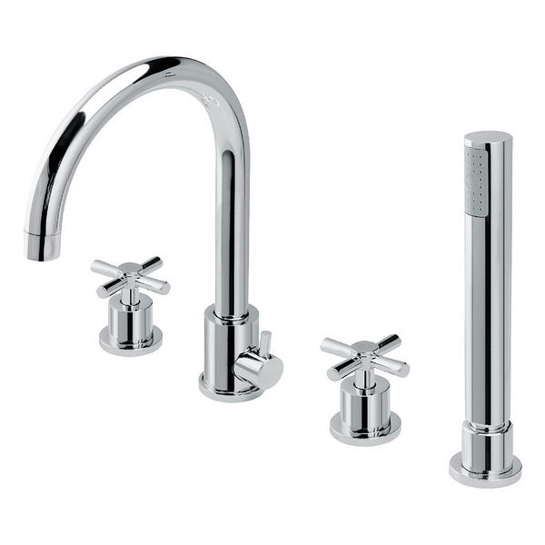 Robinet de baignoire fixation sur plage 0109 en laiton chromé collection Erymanthe